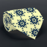 Ad Man Arrow-flake Snowflake Lemon Two-sided Tie<br><div class="desc">Lemon yellow and Navy Blue colorway. This tie is inspired by advertising art of the fifties. This graphical snowflake is navy shown here on a pale yellow background. (All background colours are customisable.) Fun tie for that conservative male with a sense of humour & a passion for life, especially for...</div>