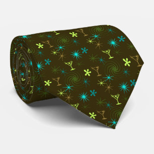 Ad Man Martini Foulard Olive-Brown Two-sided Tie