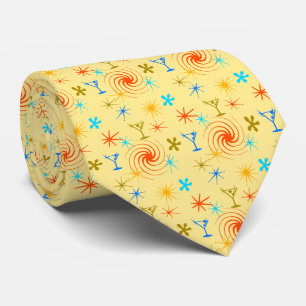 Ad Man Martini Foulard Yellow Two-sided Tie