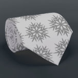 Ad Man Snowflake Foulard Steel Grey Two-sided Tie<br><div class="desc">Silver and steel grey colorway. This tie is inspired by advertising art of the fifties. This graphical snowflake is steel grey shown here on a silver background. (All background colours are customisable.) Fun tie for that conservative male with a sense of humour & a passion for life, especially for the...</div>