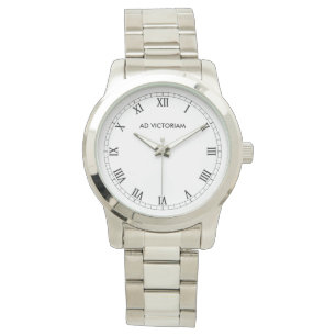 Ad Victoriam Roman Numeral Silver Watch