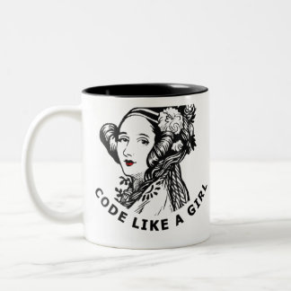 Ada Lovelace T-Shirt Code Like A Girl Two-Tone Coffee Mug