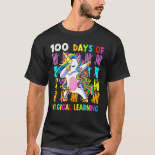 Adabbing Unicorn 100 Days Of Magical Learning 100t T-Shirt