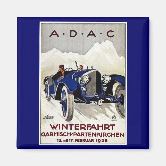 ADAC Vintage Automobile Advertisement 1925 Magnet (Front)