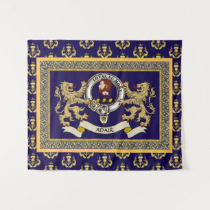 Adair Clan Badge Personalised Blue Tapestry