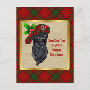 Adair Clan Badge & Tartan Christmas Postcard