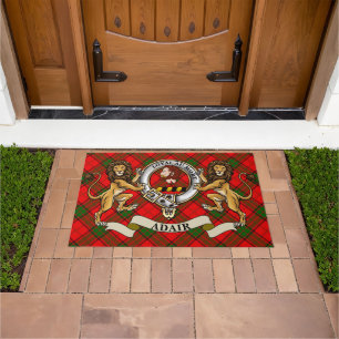 Adair Clan Badge & Tartan   Doormat