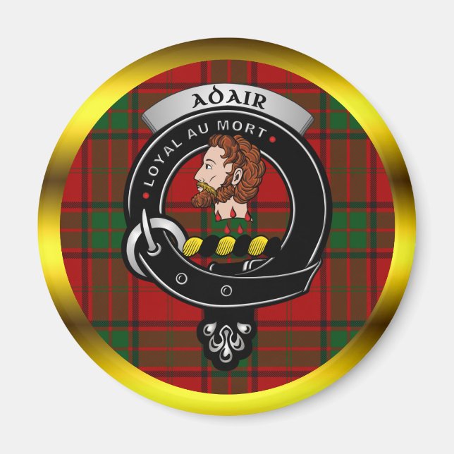 Adair Clan Badge & Tartan Magnet (Front)