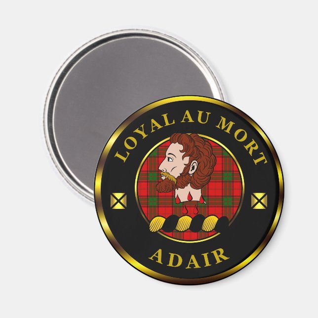 Adair Clan Badge & Tartan Magnet (Front/Back)
