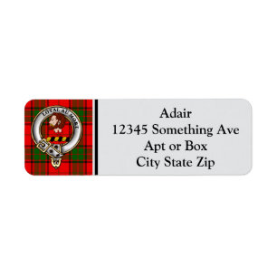 Adair Clan Badge & Tartan Personalised