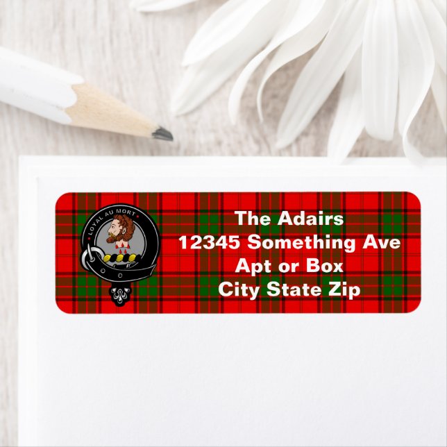 Adair Clan Badge & Tartan Personalised (Insitu)