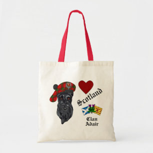 Adair Scottie Dog w/Tartan Tam Love Scotland  Tote Bag