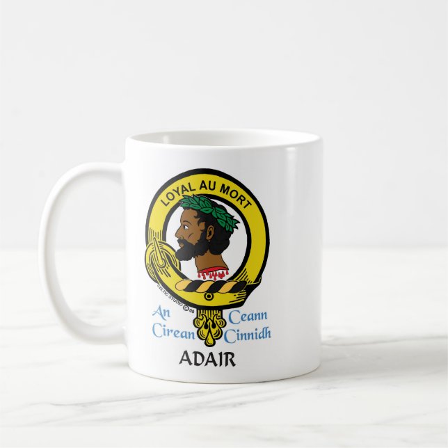 ADAIR Scottish Clan Crest Coffee Mug (Left)