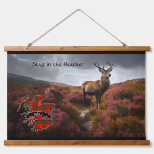 Adair Stag in the Heather Personalised Hanging Tapestry