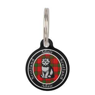 Adair Tartan & Scottish Kitty Personalised Pet Tag