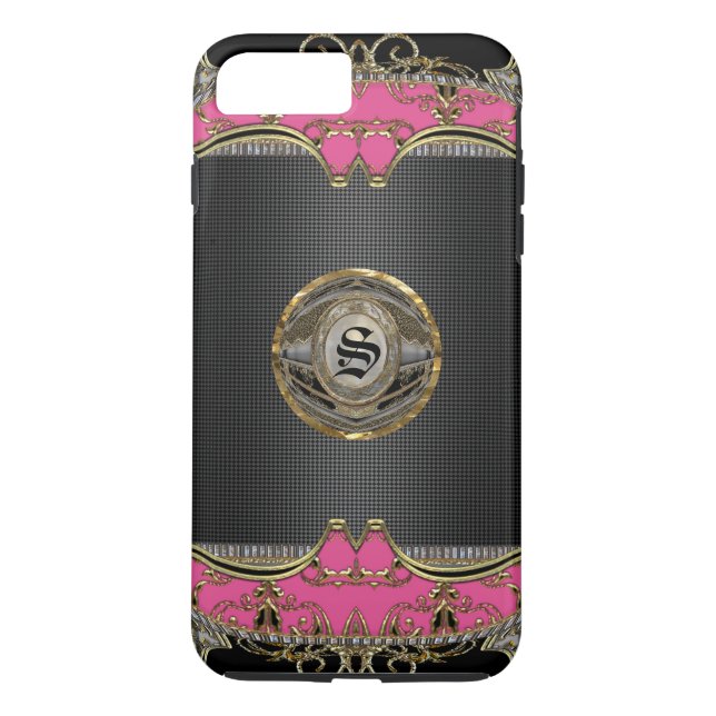 Adalicia Pretty Knights Plus Monogram Case-Mate iPhone Case (Back)