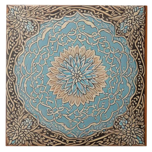 Adalusian traditional ceramic art no 10 tile (Front)