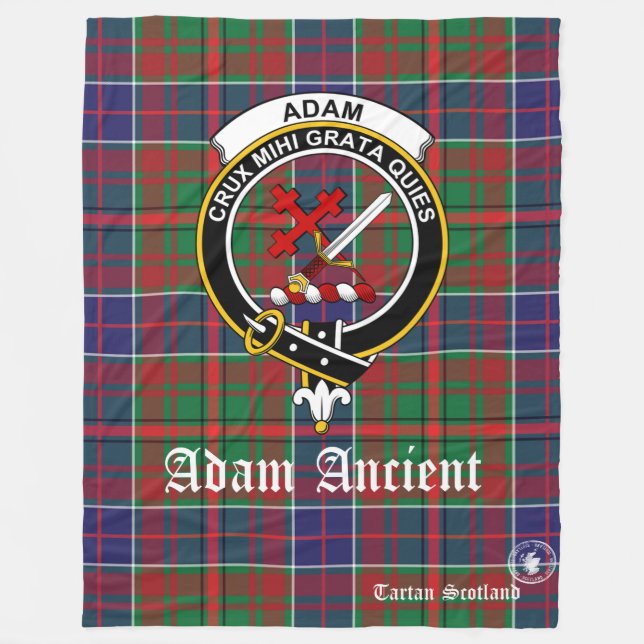 Adam Ancient Clan Tartan Scotland Fleece Blanket (Front)