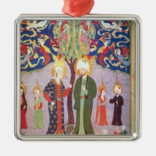 Adam and Eve and their Thirteen Twins Metal Tree Decoration