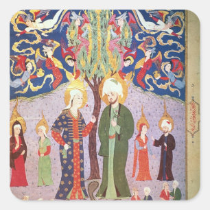 Adam and Eve and their Thirteen Twins Square Sticker