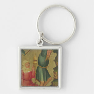 Adam and Eve at Work Key Ring