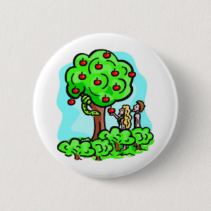 Adam and Eve Christian artwork 6 Cm Round Badge