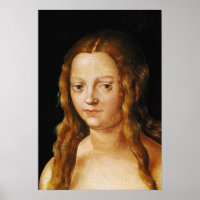 Adam and Eve, detail of Eve's head