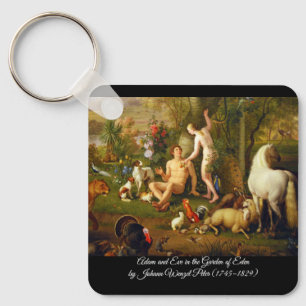 Adam and Eve in the Garden Key Ring