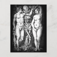 Adam and Eve original sin postcard