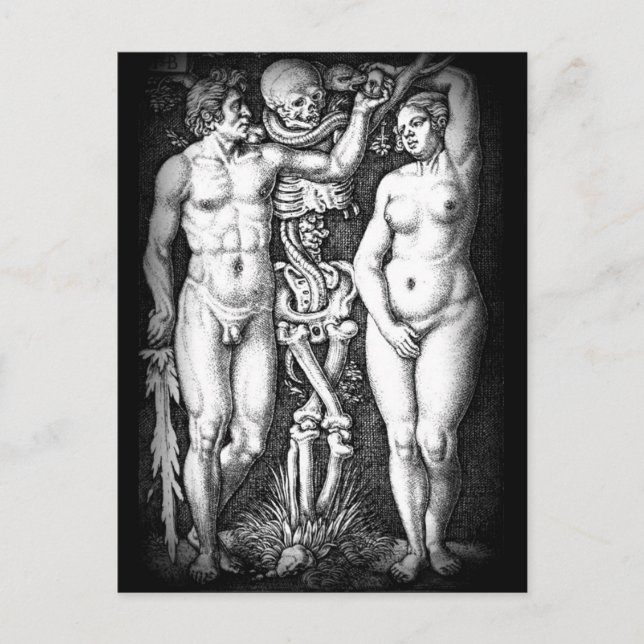 Adam and Eve original sin postcard (Front)