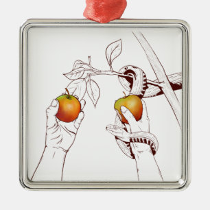 Adam and Eve with the snake Metal Tree Decoration