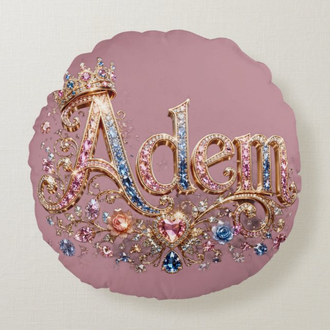 Adam Crown Decorative Wall Clock Round Cushion (Front)