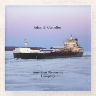 Adam E. Cornelius glass coaster