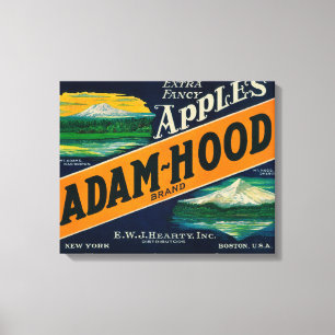 Adam-Hood Apple Crate LabelHood River, OR Canvas Print