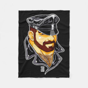 Adam Likes Leather Hat  Fleece Blanket