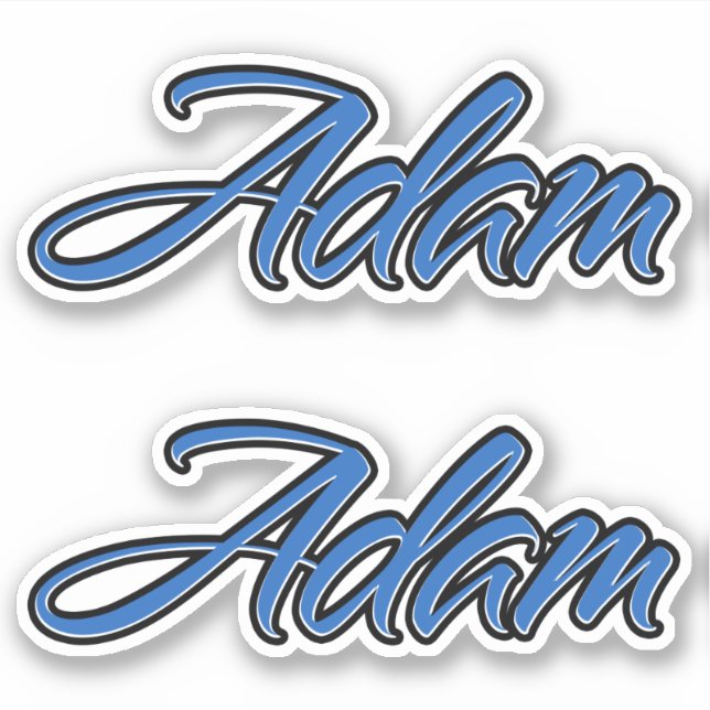 Adam Name blue stickers sticker set (Front)