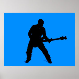 Adam on bass guitar poster