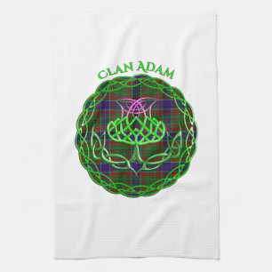 Adam Scottish Tartan Celtic Thistle Tea Towel