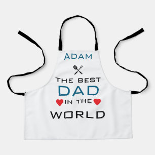 Adam the best dad in the world white apron