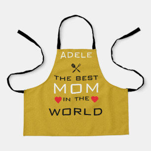 Adam the best mom in the world gold apron