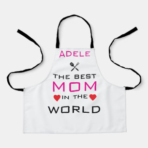 Adam the best mom in the world white apron