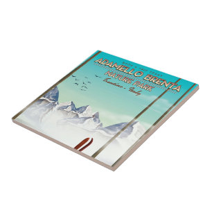 Adamello Brenta nature park Italy Vacation print Tile