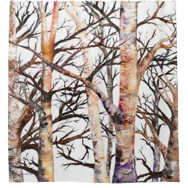 Adams Birch Shower Curtain (Front)