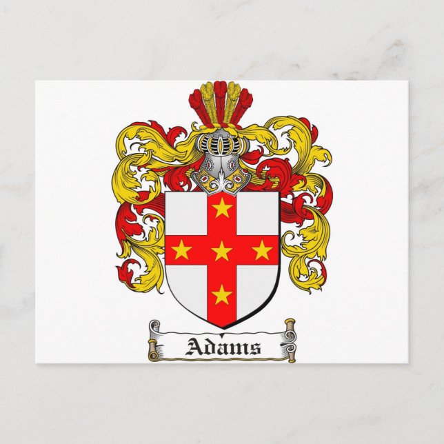 Adams Coat of Arms / Adams Family Crest Postcard (Front)