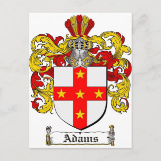 Adams Coat of Arms / Adams Family Crest Postcard
