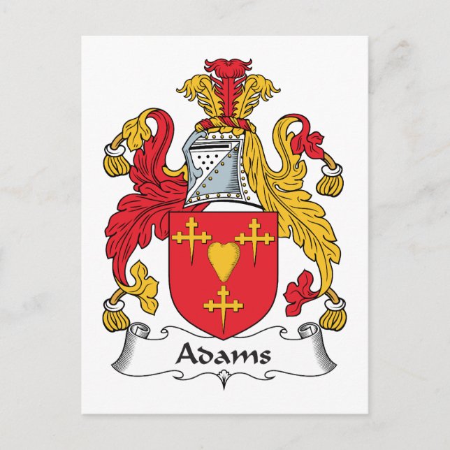 Adams Family Crest Postcard (Front)