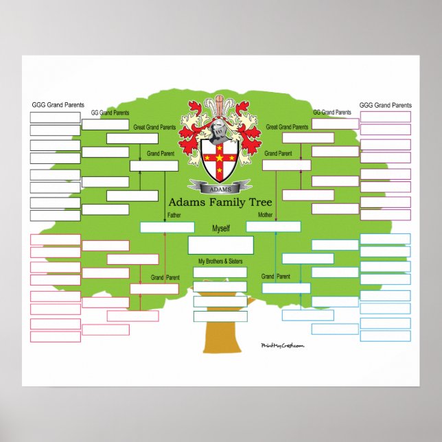 Adams Family Tree Poster (Front)