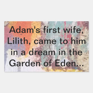 Adam's First Wife Lilith Jeff Hankamer Artjunkhaus Rectangular Sticker