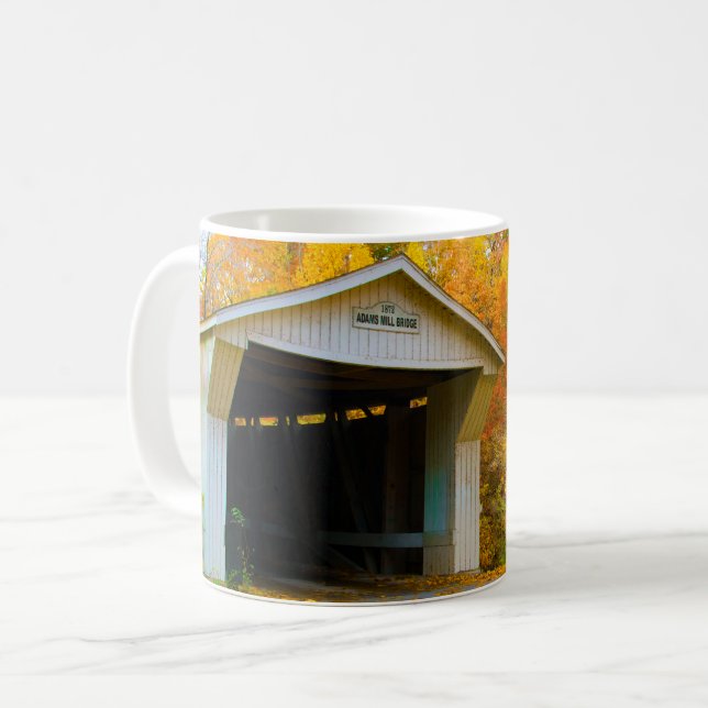 Adams Mill Old Covered Bridge, Indiana  Coffee Mug (Front Left)