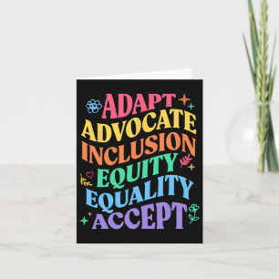 Adapt Advocate Inclusion Equity Equality Autism Aw Card